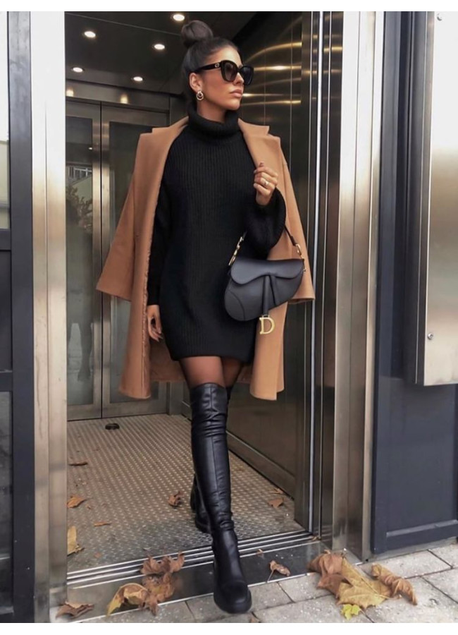 LIANA BLACK KNITTED DRESS