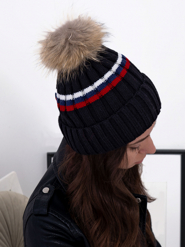 ΜΠΛΕ POM POM BEANIE - VERONICA