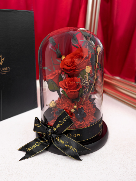 RED ROSES GLASS