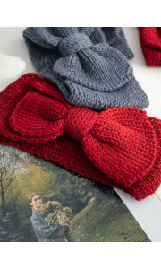 KNITTED BOW HEADBAND - BRIANNA