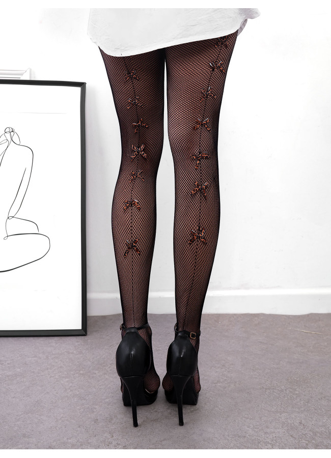 LEOPARD BOW TIGHTS