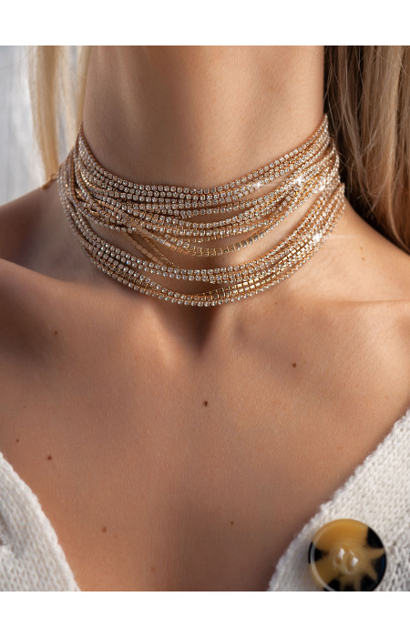 NOIRE GOLD STRASS NECKLACE