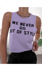 NEVER GO PURPLE TANK TOP