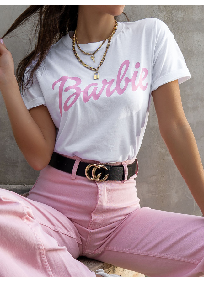 WHITE PINK T-SHIRT BARBIE