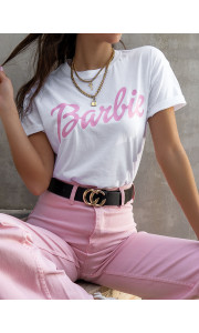 ΛΕΥΚΟ ΡΟΖ T-SHIRT BARBIE
