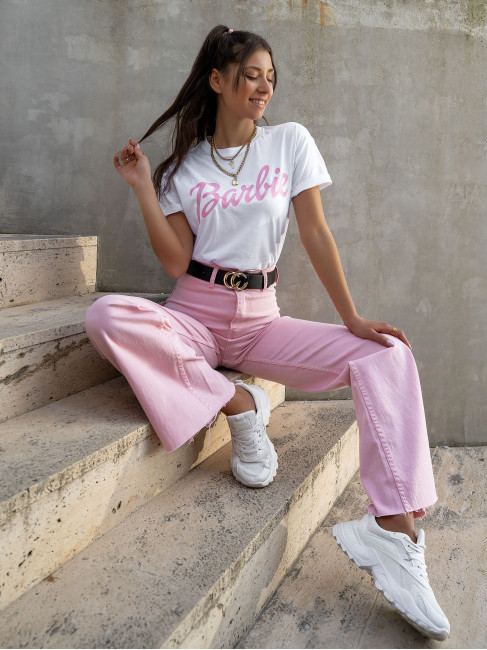 ΛΕΥΚΟ ΡΟΖ T-SHIRT BARBIE