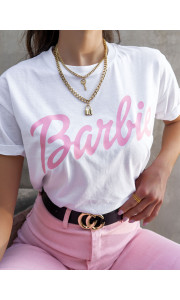 ΛΕΥΚΟ ΡΟΖ T-SHIRT BARBIE