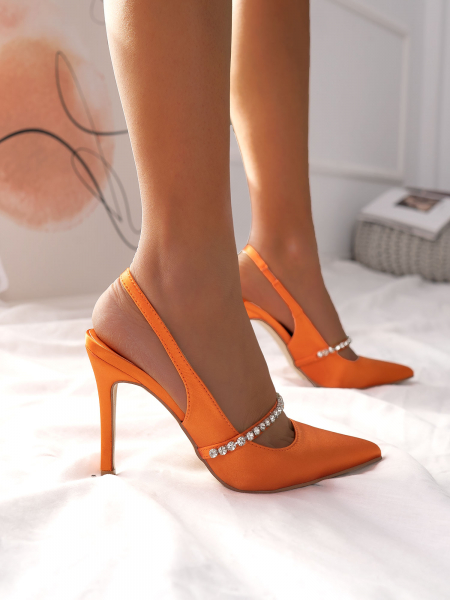 ODELIA APRICOT PUMPS WITH STRASS