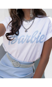ΛΕΥΚΟ ΓΑΛΑΖΙΟ T-SHIRT BARBIE