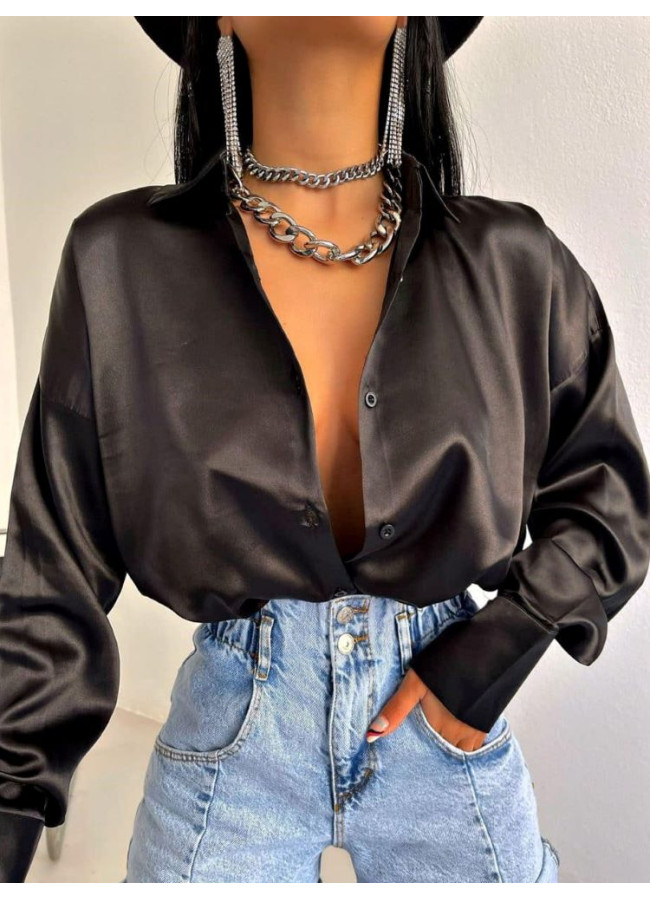 CLODE BLACK SATIN SHIRT
