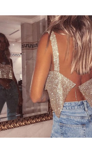 CHLOE GOLD STONE TOP