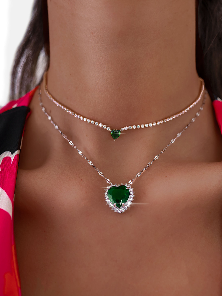ISABEL EMERALD SILVER NECKLACE