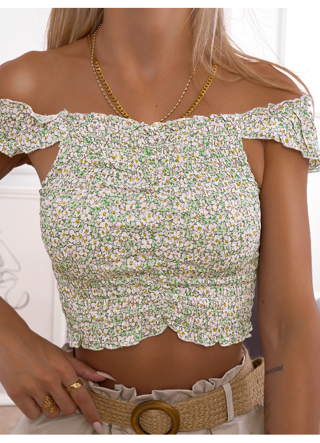ANELA LIME FLORAL TOP