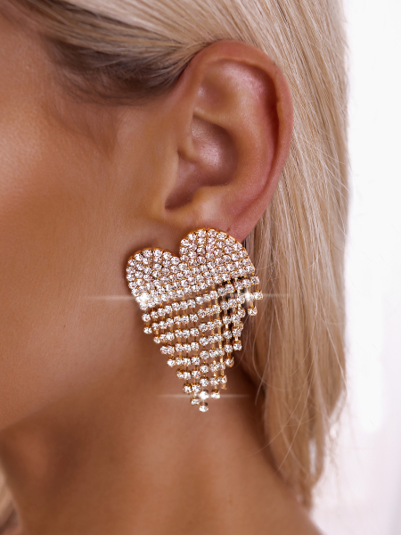 ABSTRACT HEART STRASS EARRINGS