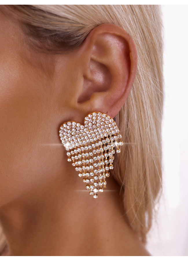 ABSTRACT HEART STRASS EARRINGS