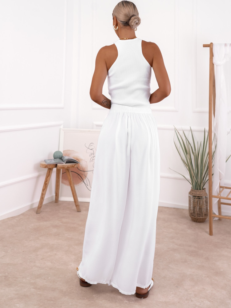 ARTEMIS WHITE SILKY PANTALONE