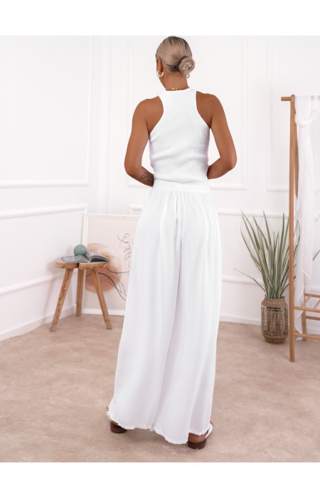 ARTEMIS WHITE SILKY PANTALONE