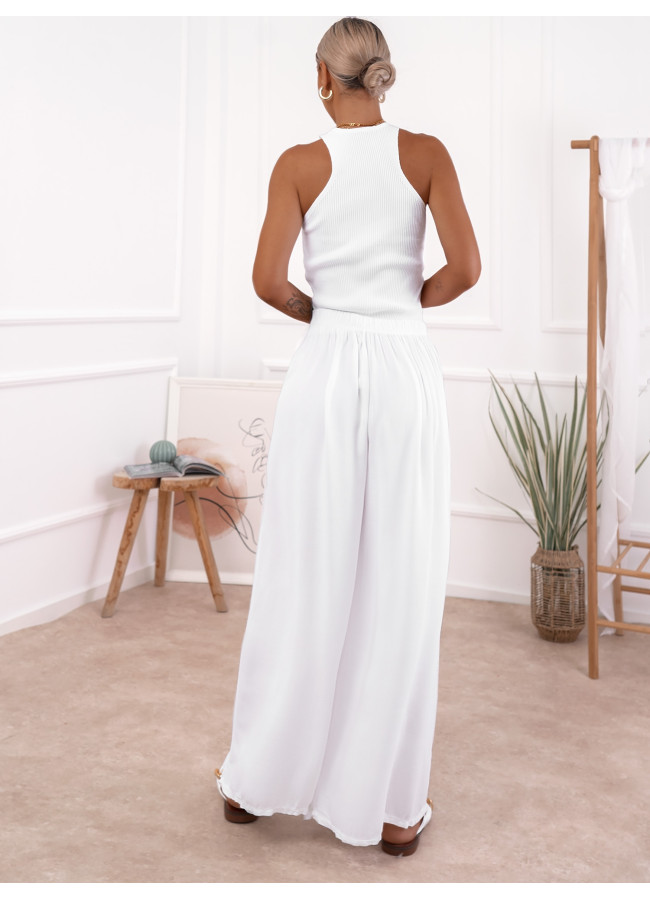 ARTEMIS WHITE SILKY PANTALONE