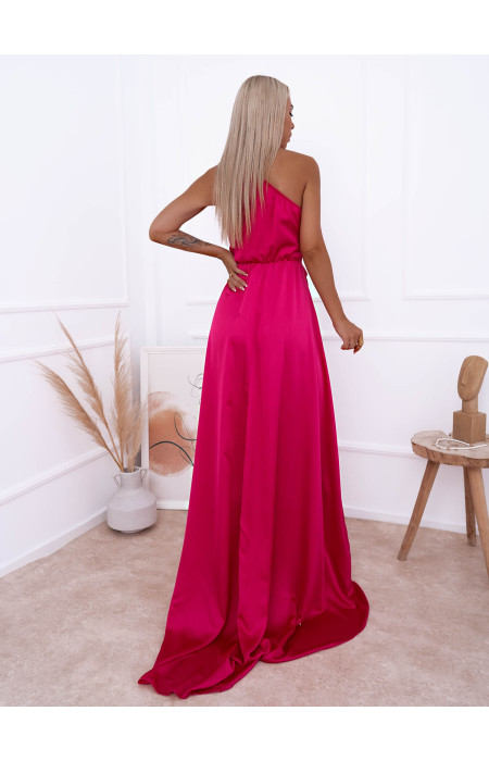 ARTESY MAXI FUCHSIA SATIN DRESS