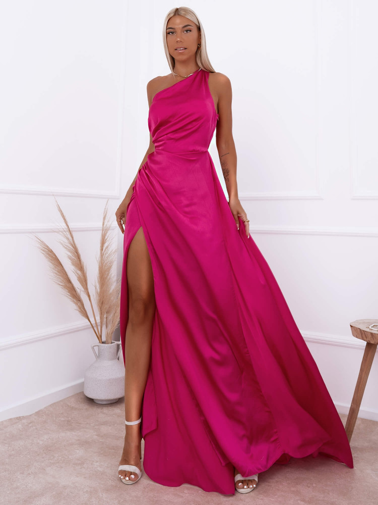 ARTESY MAXI FUCHSIA SATIN DRESS