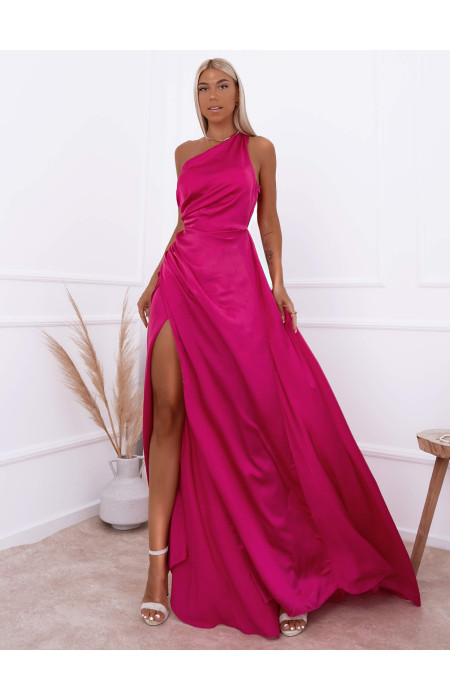 ARTESY MAXI FUCHSIA SATIN DRESS