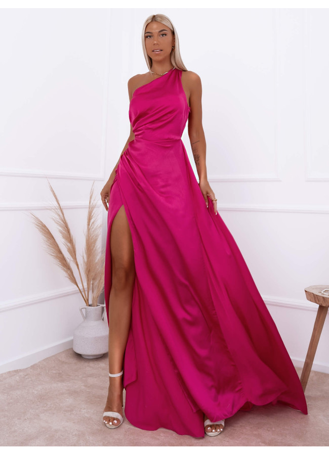 ARTESY MAXI FUCHSIA SATIN DRESS