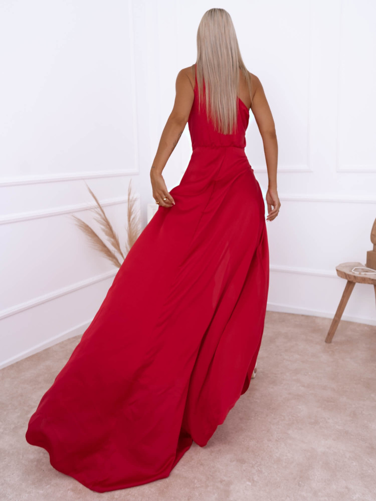ARTESY MAXI RED SATIN DRESS