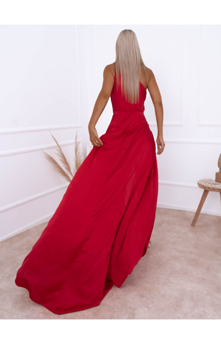 ARTESY MAXI RED SATIN DRESS