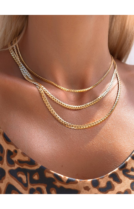 FARLEE TRIPLE LAYER GOLD NECKLACE