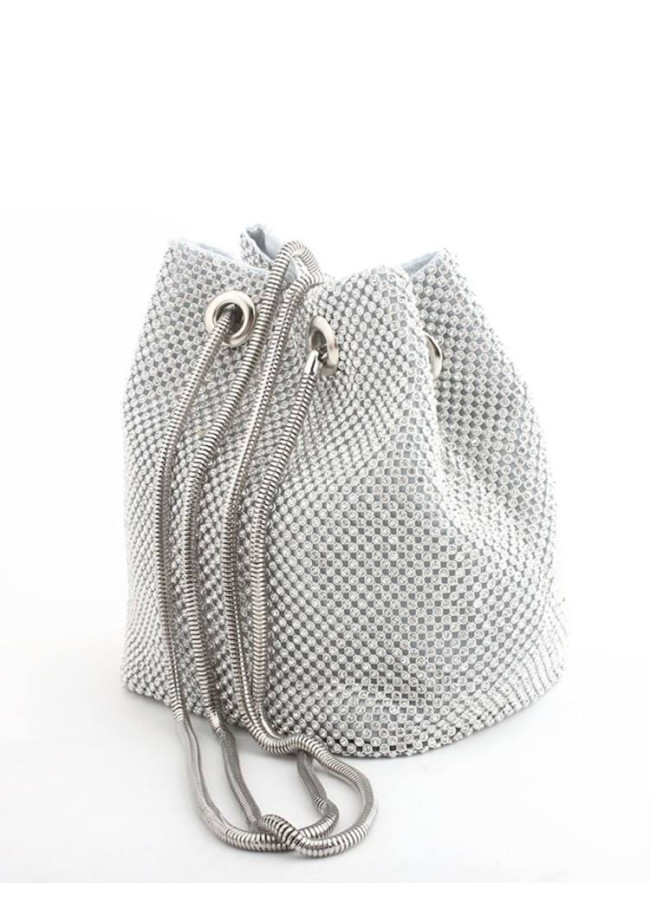 SILVER STRASS POUCH