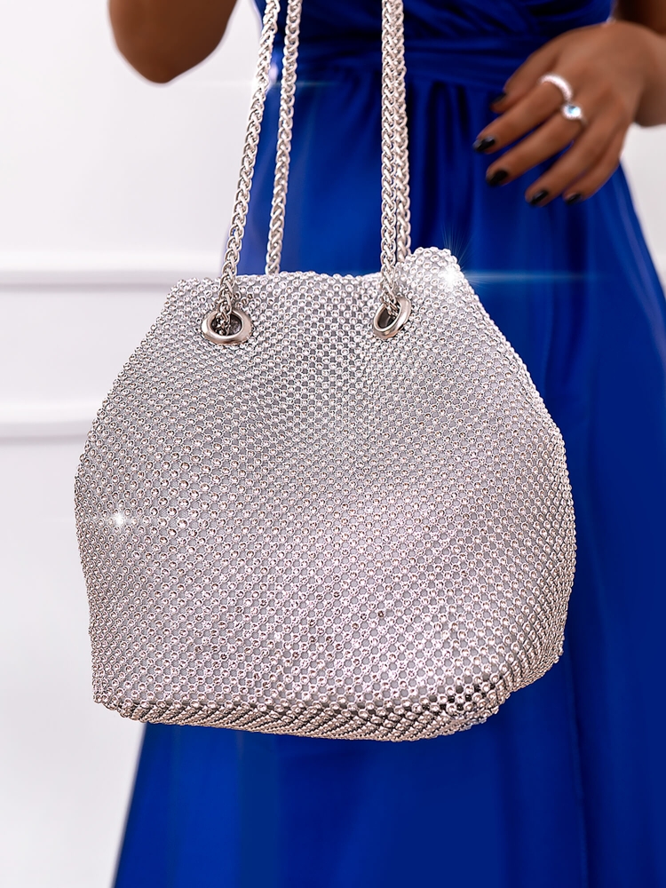 SILVER STRASS POUCH