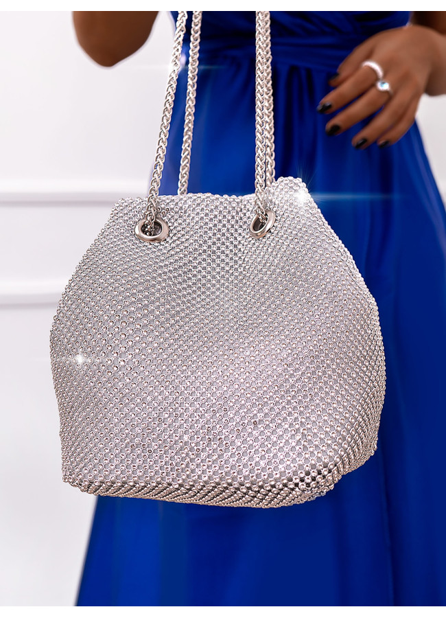 SILVER STRASS POUCH