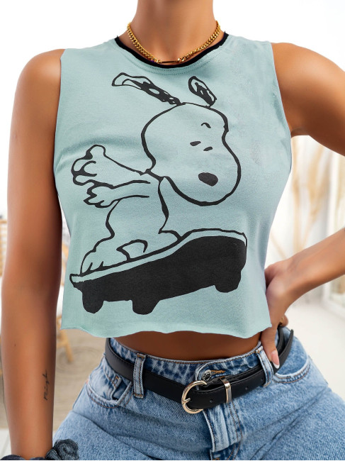 SKATE SNOOPY MINT TANK TOP