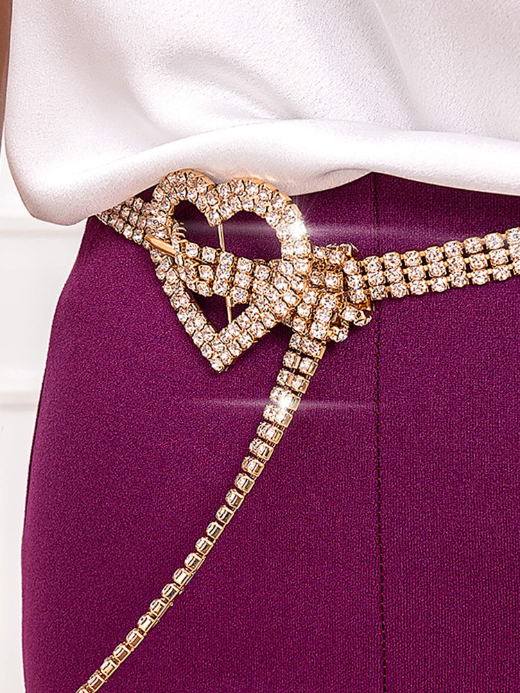 GOLD STRASS HEART BELT- VALENTINA