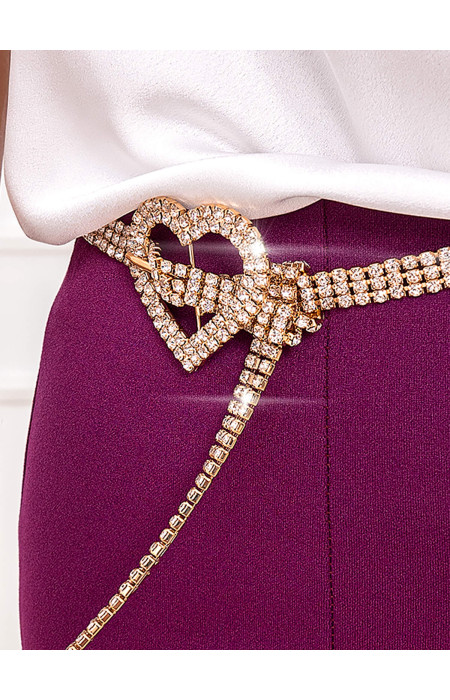 GOLD STRASS HEART BELT- VALENTINA