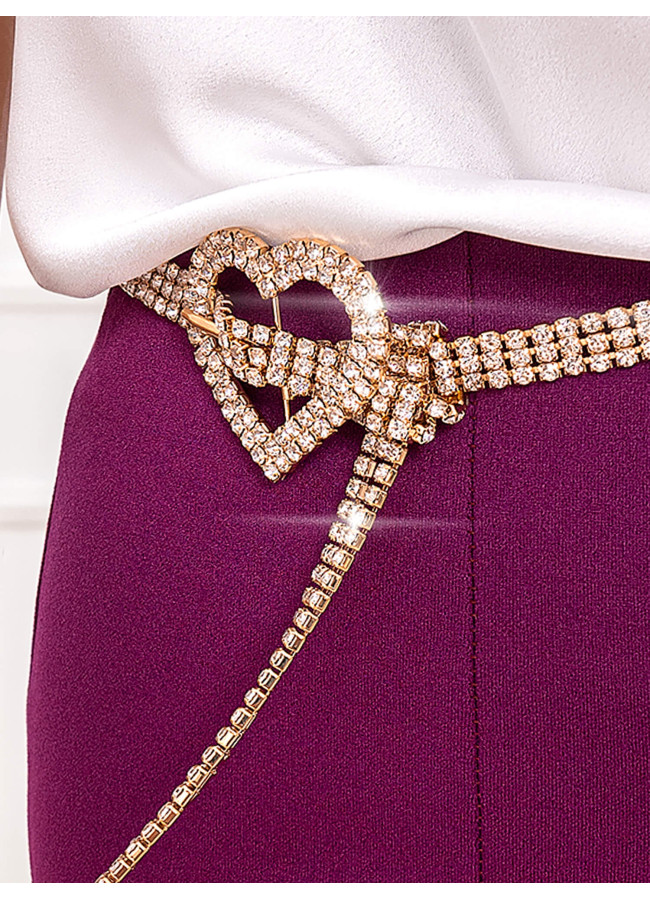 GOLD STRASS HEART BELT- VALENTINA