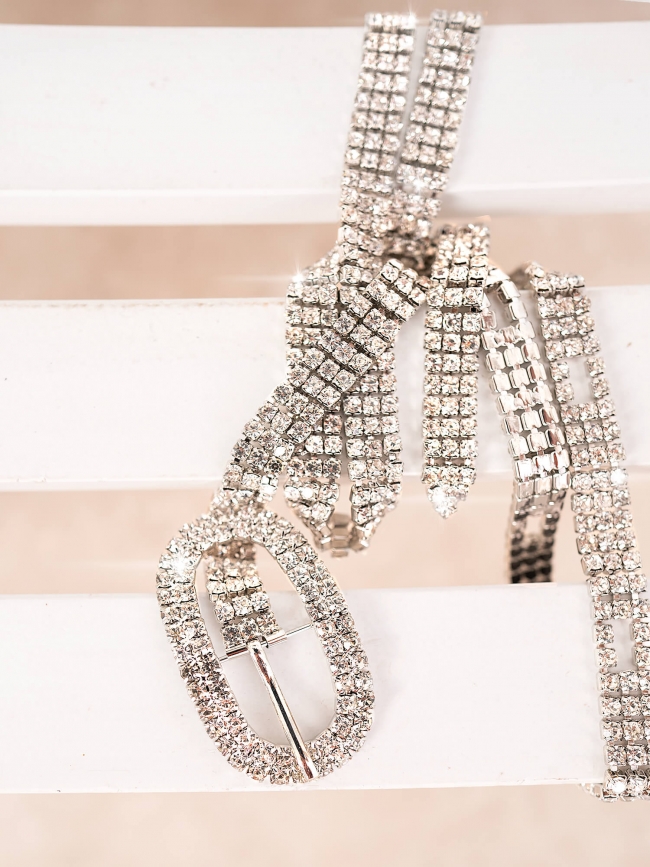 SILVER STRASS ROUND BELT-...