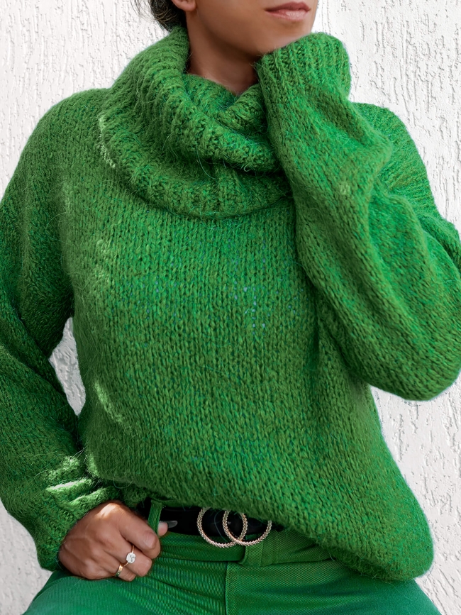 LOUIS GREEN KNITTED BLOUSE