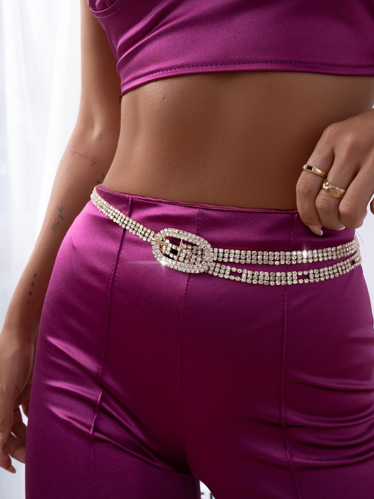 GOLD STRASS ROUND BELT- SADIE