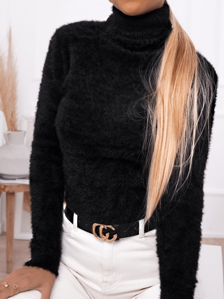 BLACK KNITTED BLOUSE- CYRINE