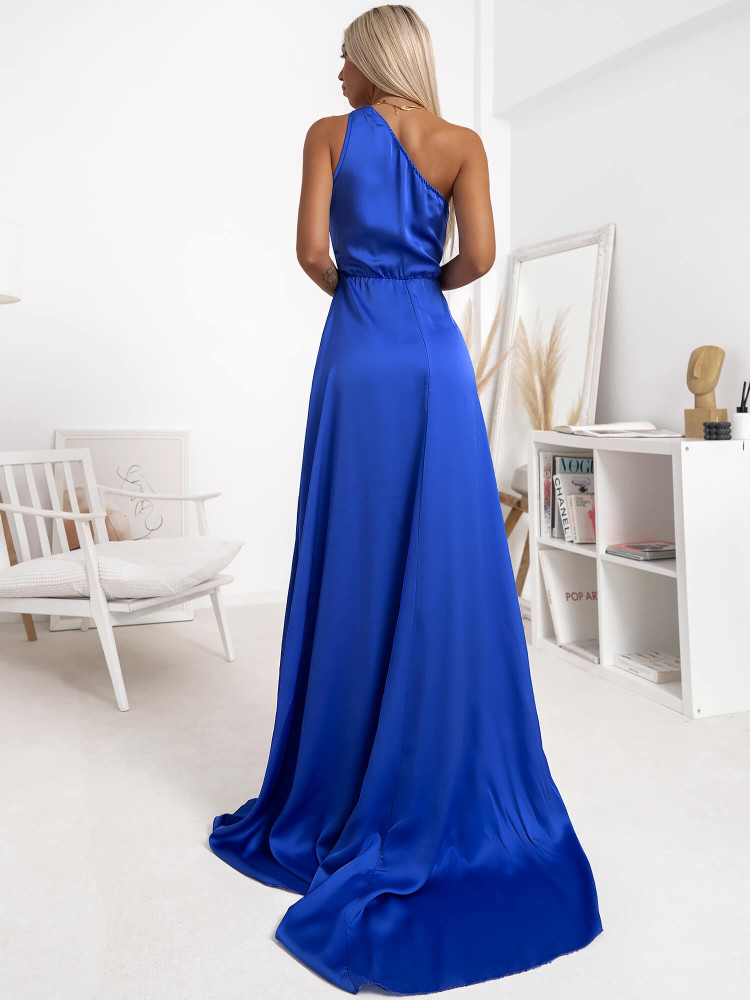 ARTESY MAXI BLUE ROYAL SATIN DRESS