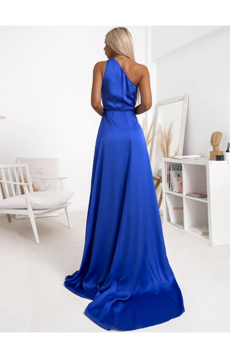 ARTESY MAXI BLUE ROYAL SATIN DRESS