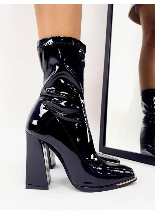 HILTON BLACK VINYL BOOTIES