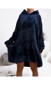 UNISEX OVERSIZED ΜΠΛΕ ΜΠΛΟΥΖΑ ΚΟΥΒΕΡΤΑ- AKITA