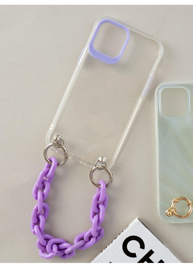 IPHONE CASE WITH LILLAC CHAIN