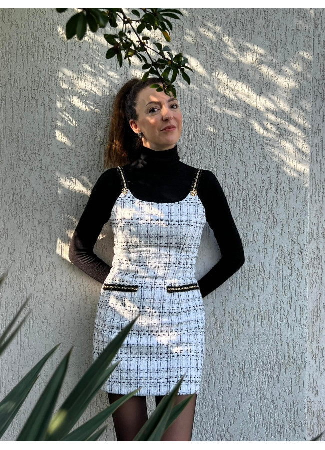 FAY WHITE TWEED DRESS