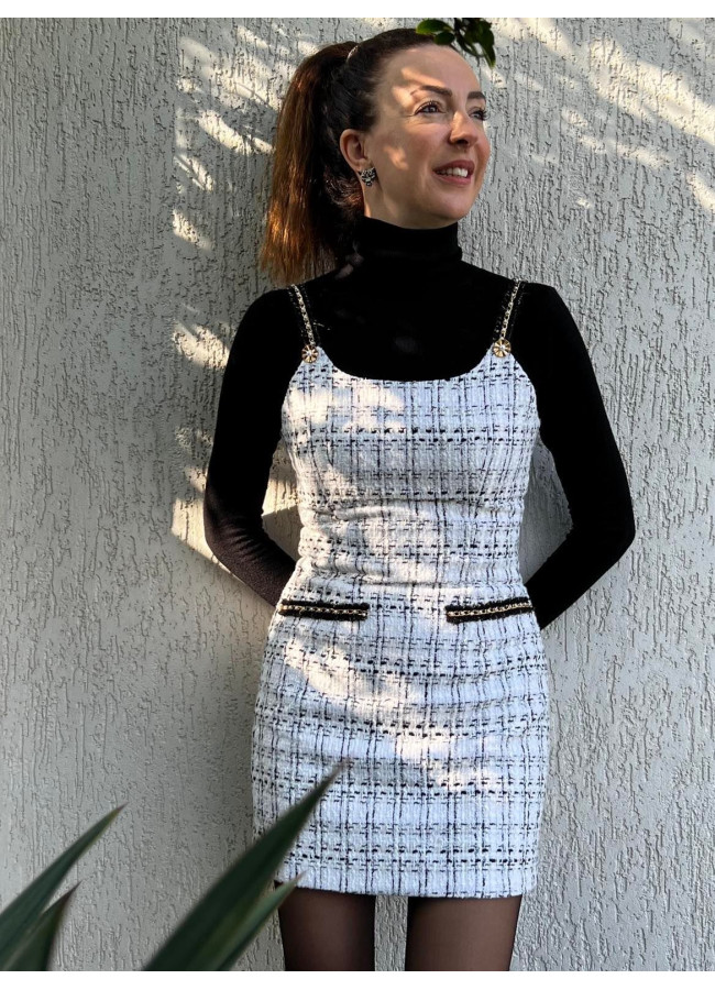 FAY WHITE TWEED DRESS