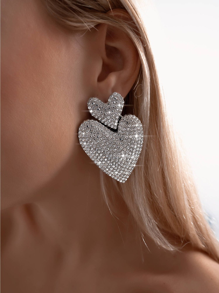 MILAN HEART STRASS EARRINGS