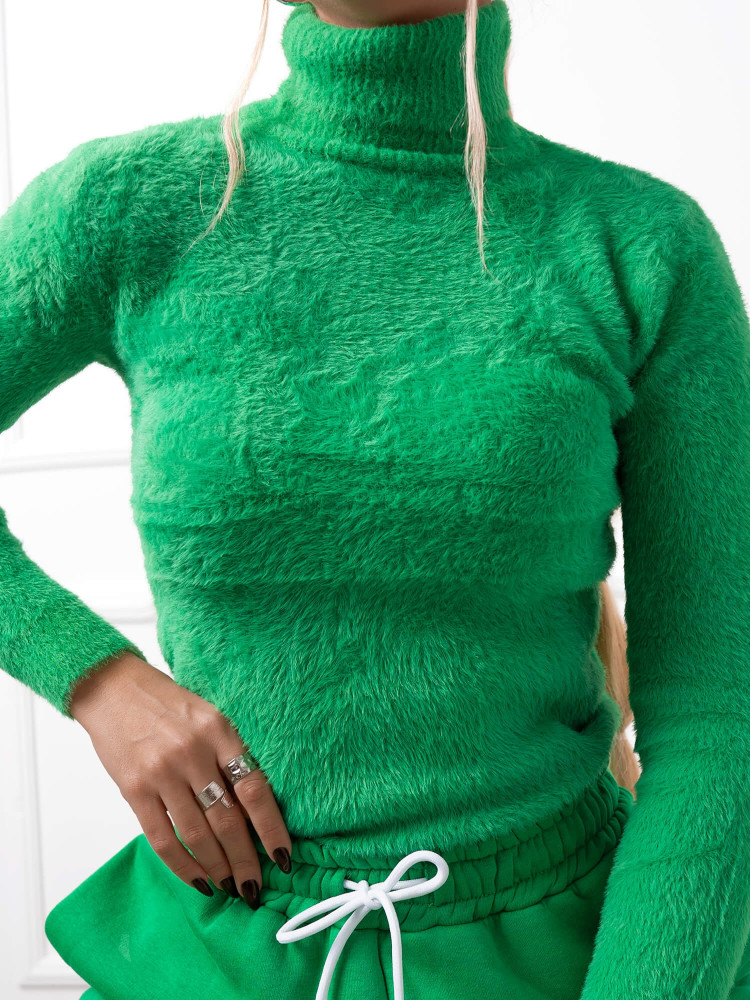 CYRINE JUNGLE GREEN KNITTED BLOUSE