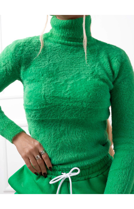 CYRINE JUNGLE GREEN KNITTED BLOUSE